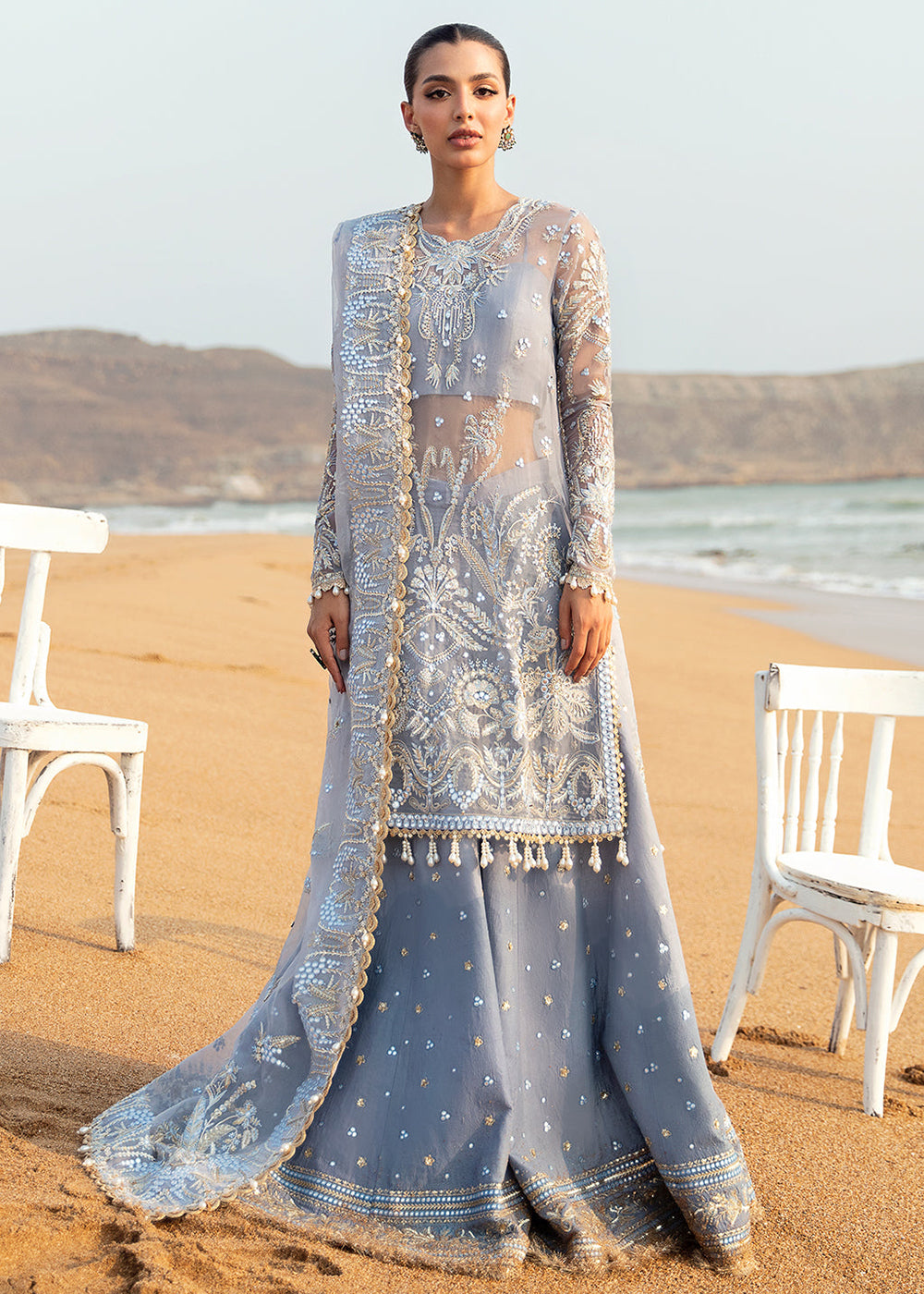 afrozeh blue dress AFROZEH CHIFFON WEDDING COLLECTION| TOO PAKISTANI DRESS BY SHAEBIZ –  Shaebiz Collection