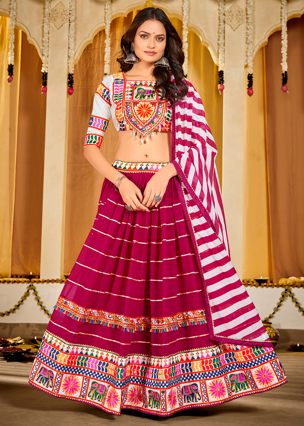 Buy Navratri Chaniya Choli in Germany Pink Georgette Chaniya