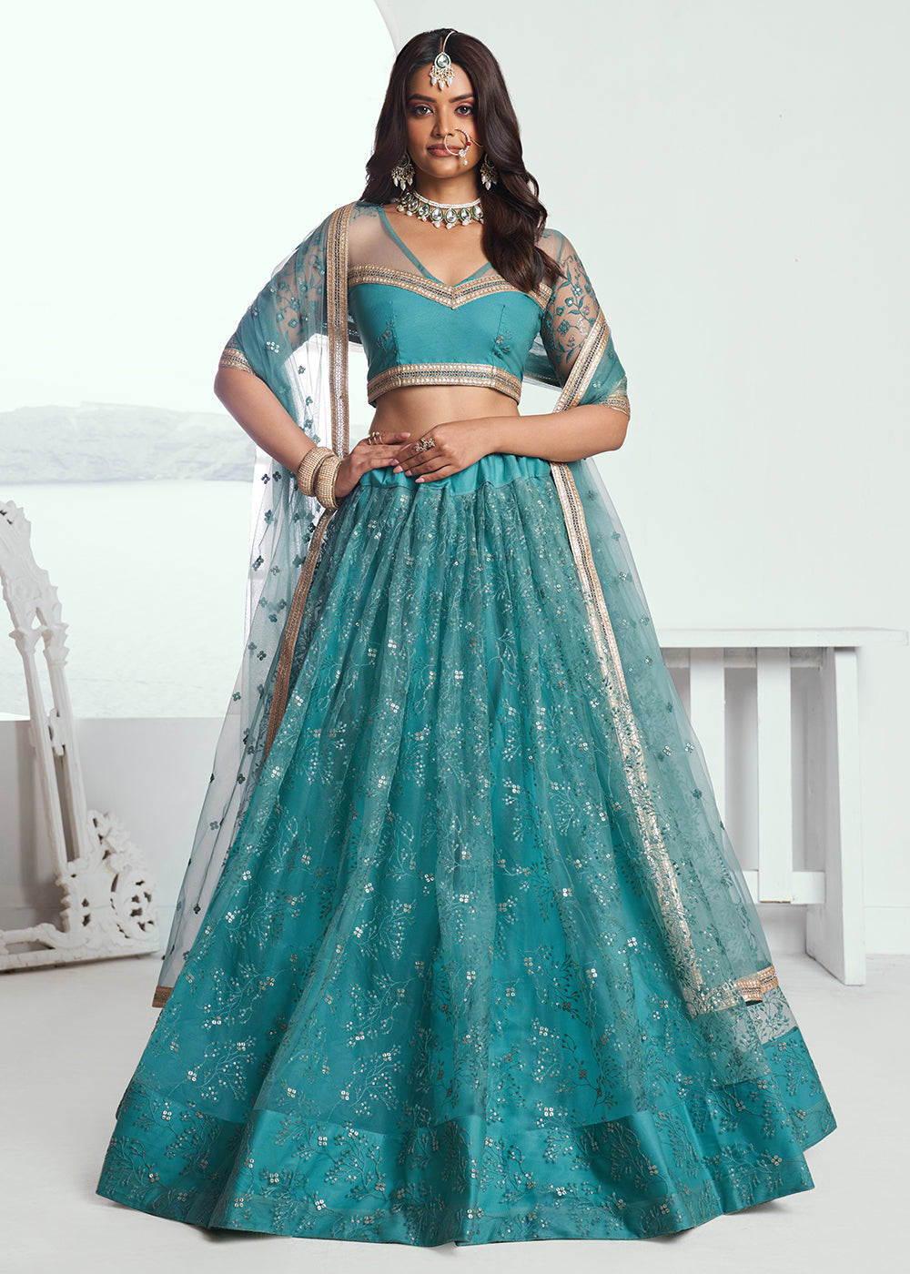 Rama Green Lehenga Choli for Women Ready To Wear Custom Size Sequence Work cheapest Bridesmaids lehenga Choli Designer Wedding skirts for women