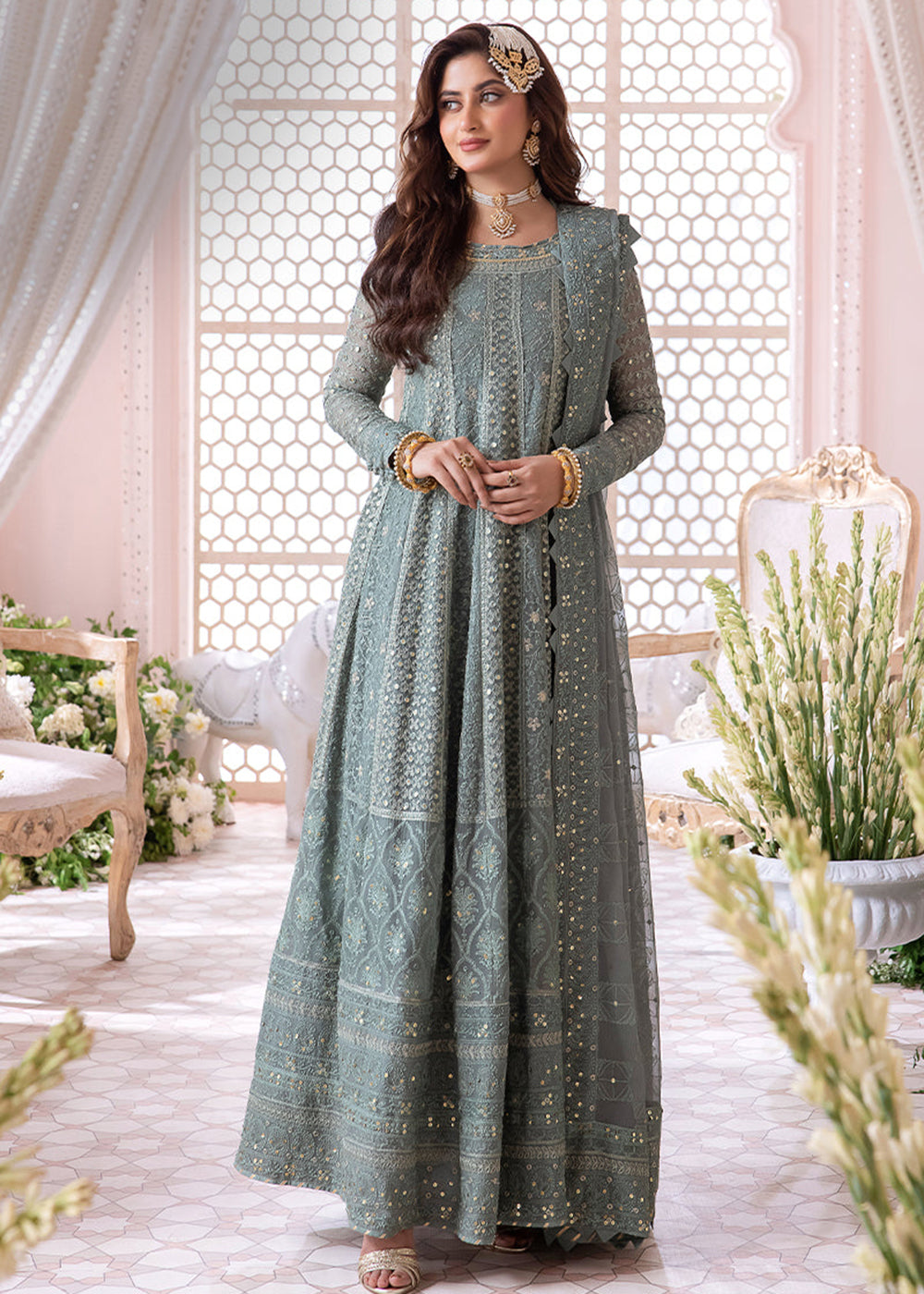 Chandni By Asim Jofa Embroidered Chiffon Suits Unstitched 3 Piece AJ23CH AJCC-07 - Luxury Collection