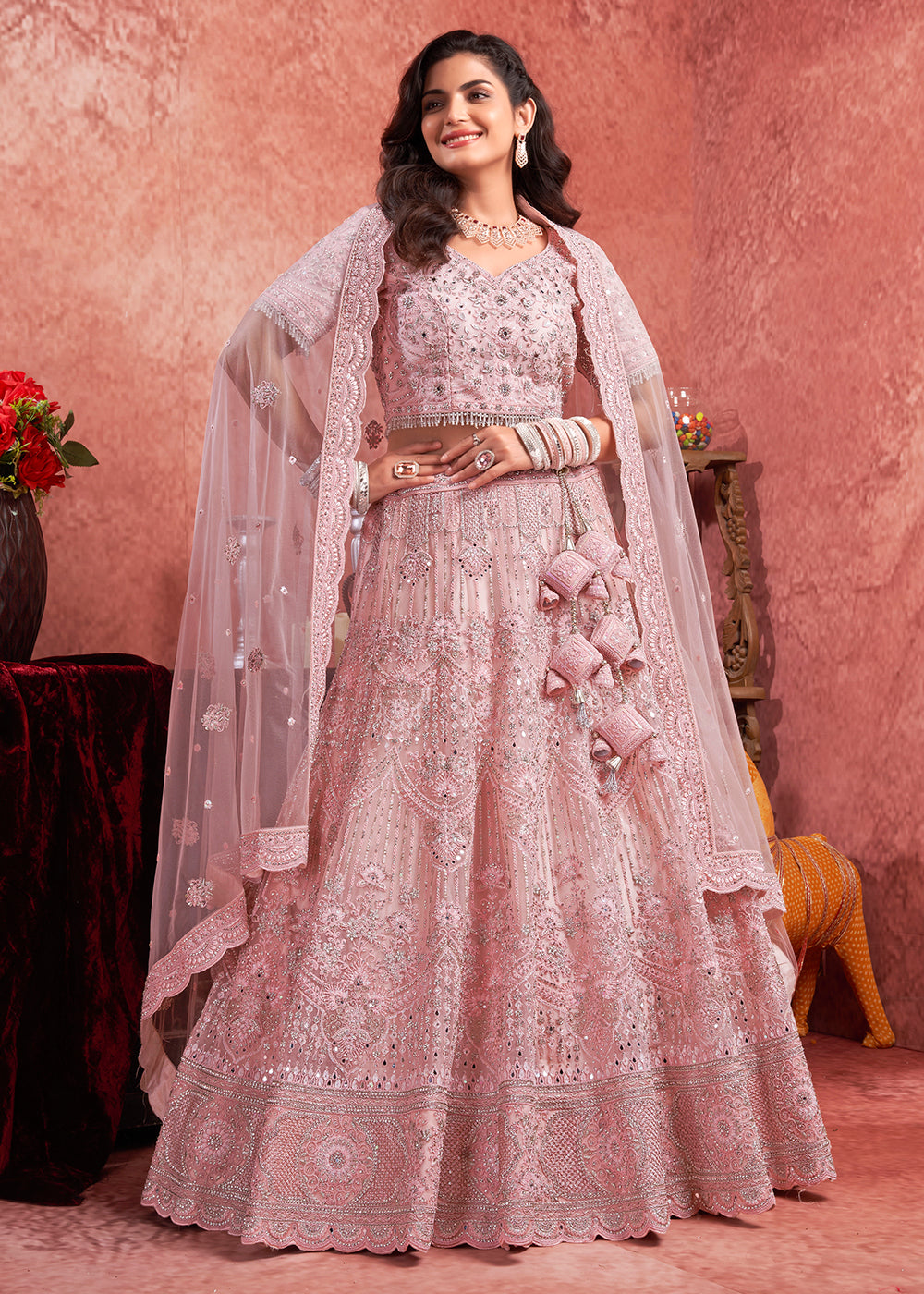 Bridesmaid Special Designer Lehenga Choli With offers Soft Net Dupatta High Quality Embroidery And Zari Work Wedding And Party Wear Lehenga Choli