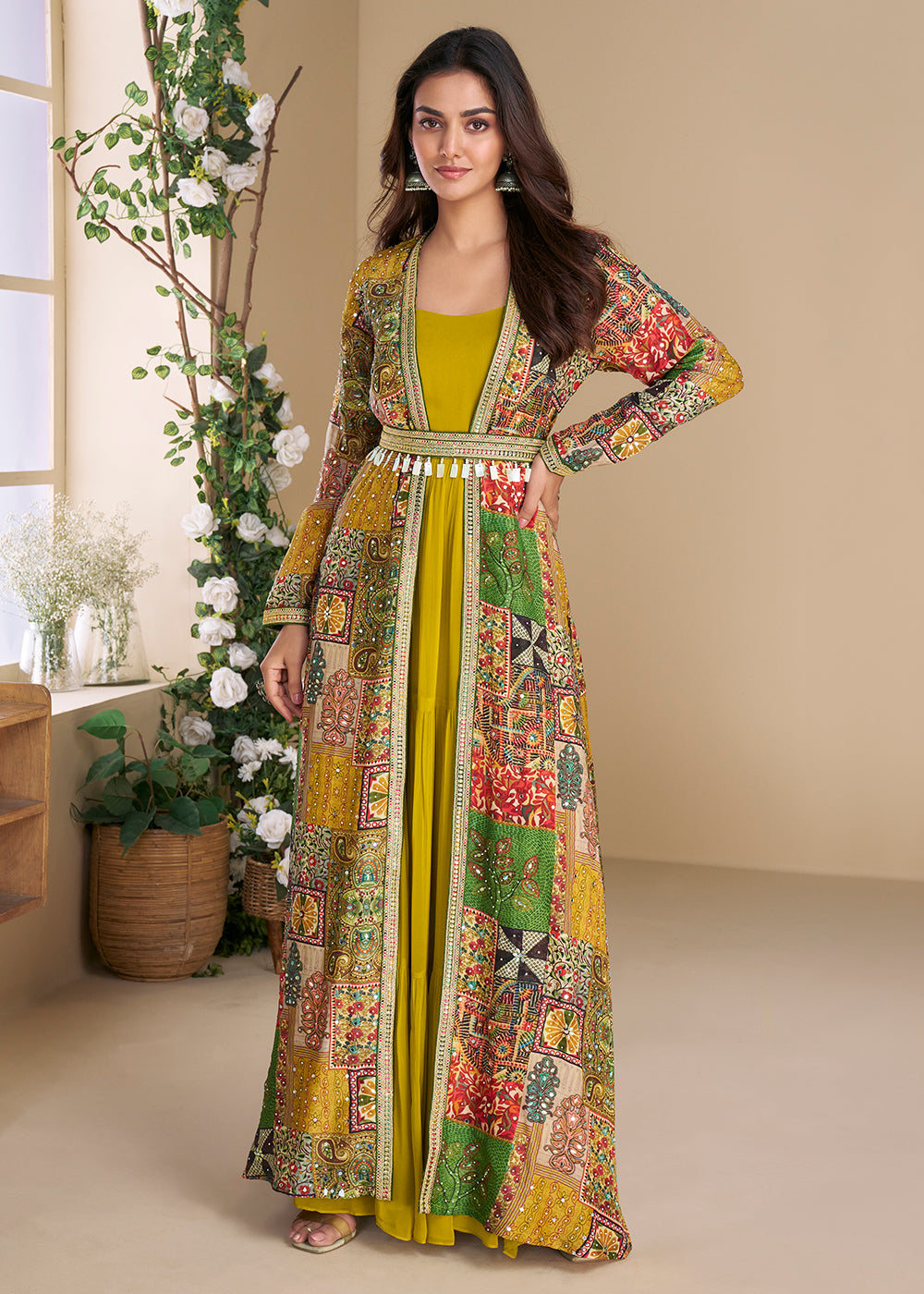 Buy Style Anarkali Suit Mustard Embroidered Georgette Anarkali