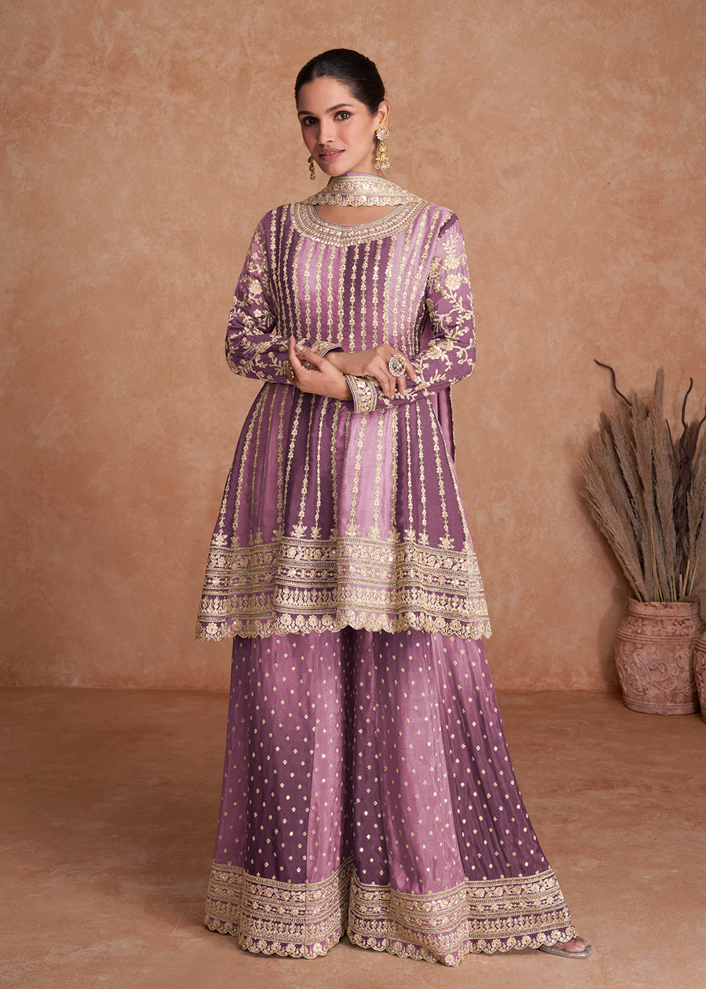 purple and gold traditional wedding dresses Royal Purple Purple Indian Wedding Dress Noor- Indian Wedding Formal Dress In Purple Hues Karigur