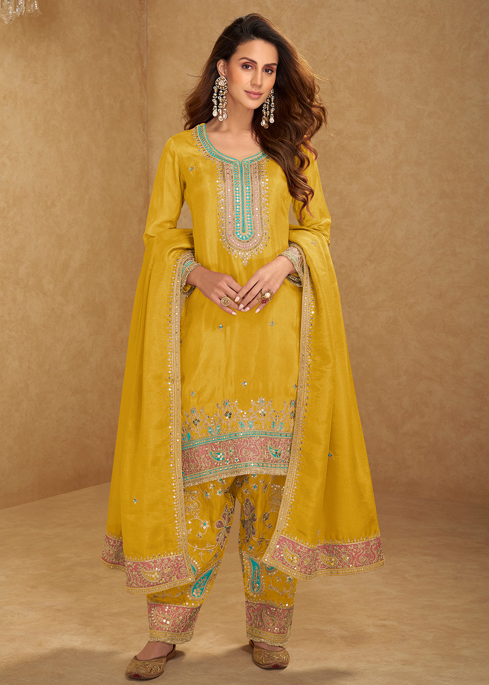 Salwar Neck Yellow Punjabi Suits On Pinterest Festive Wear Lime