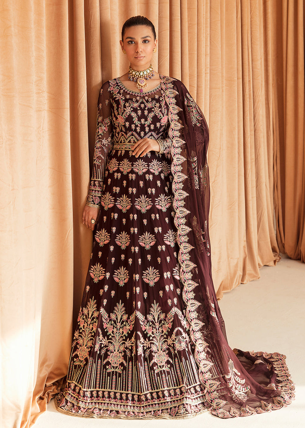 dark brown pakistani dresses Pakistani Brown Dresses