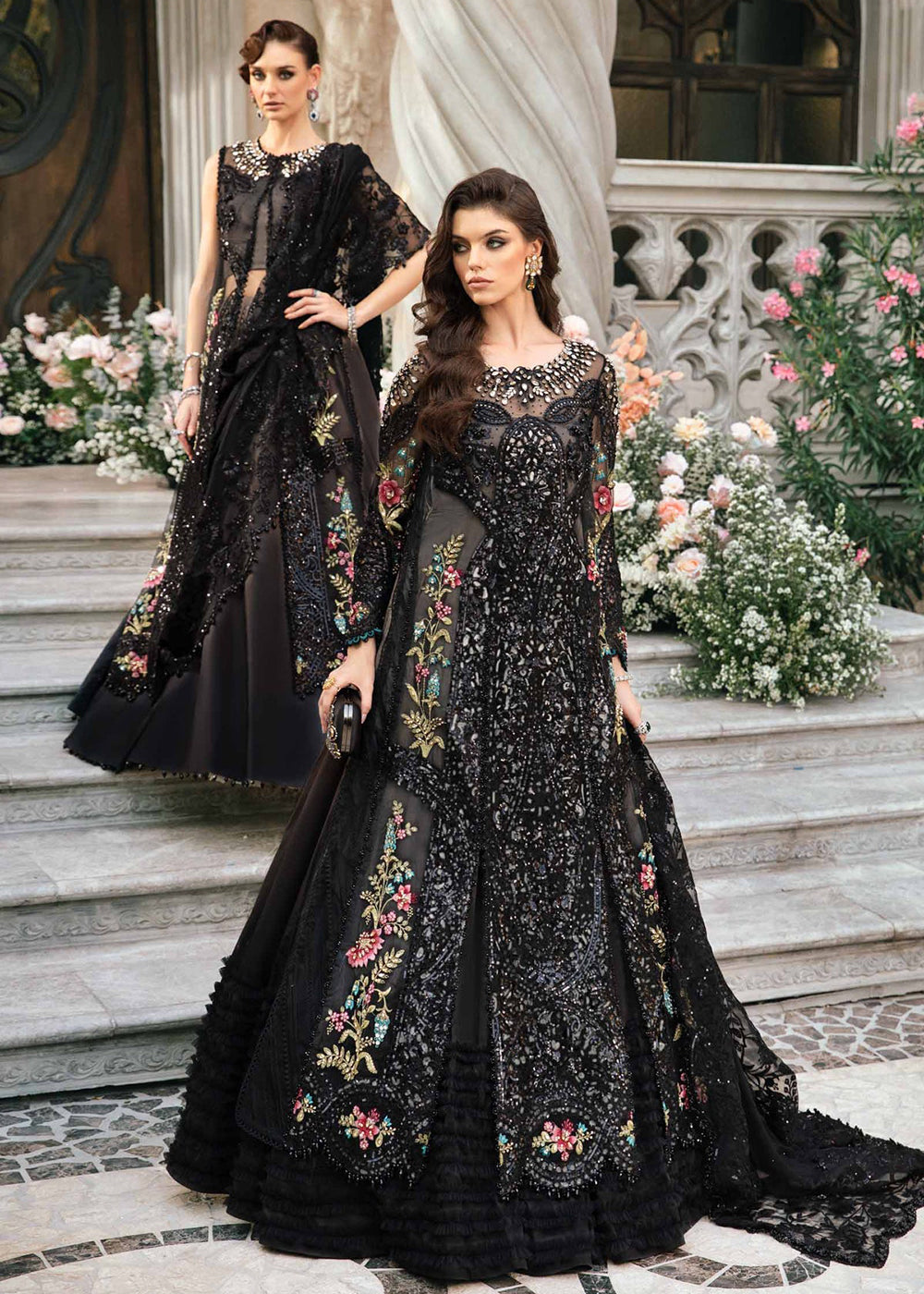 Unstitched Mbroidered Wedding Formals 2024 by Maria B | BD-2802 Unstitched Mbroidered Wedding Formals 2024 by Maria B | BD-2802