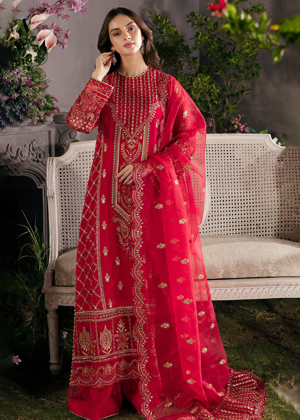 Red Pakistani Salwar Suit - Afrozeh La Fuchsia Formals 23 - Carmine Empress Clothing Red Pakistani Salwar Suit - Afrozeh La Fuchsia Formals 23 - Carmine Empress Clothing