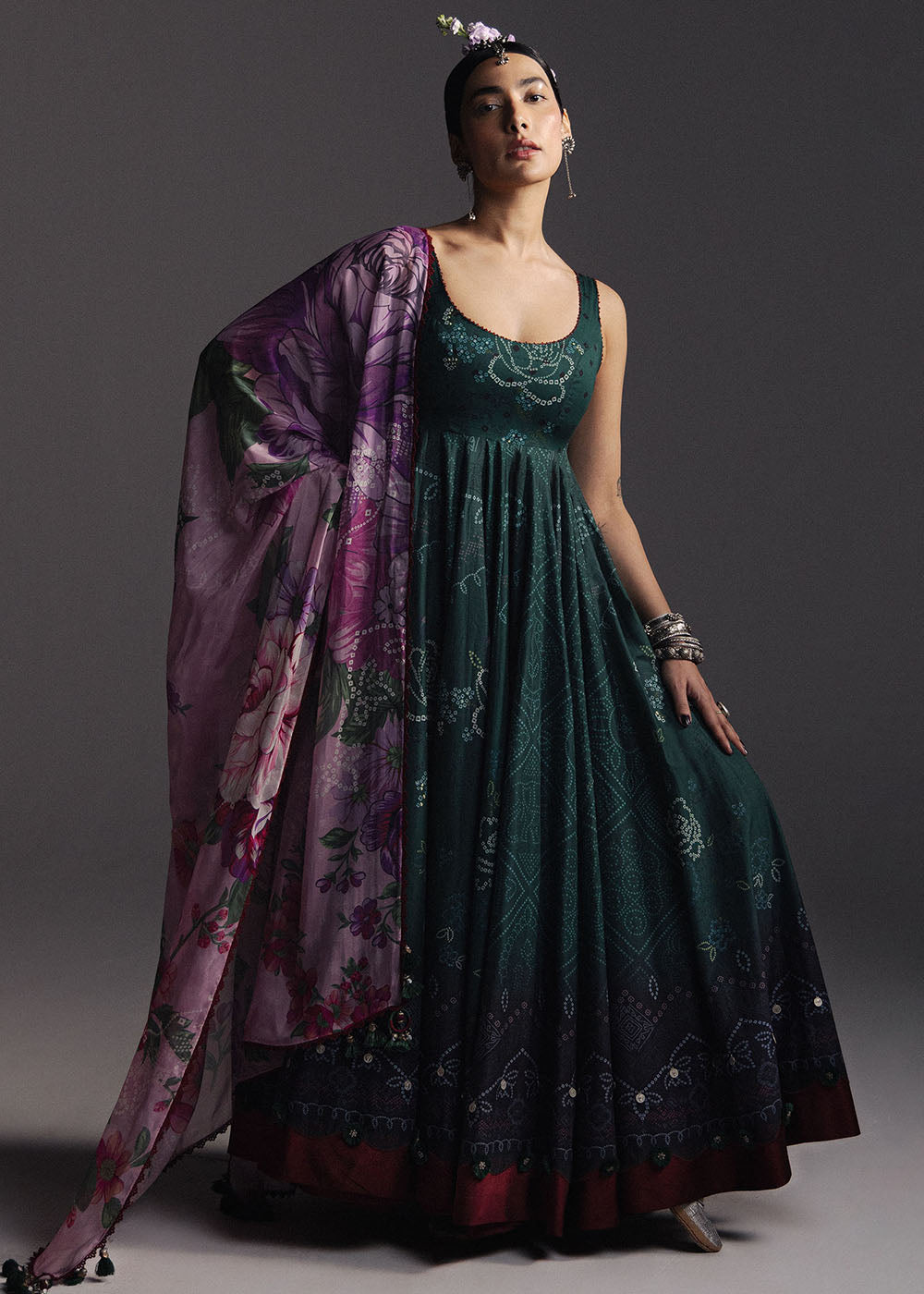 Zara Shahjahan | Anarkali 26 | Nayab-D4 Custom Size / Deep Emerald / Lawn Zara Shahjahan | Anarkali 26 | Nayab-D4 Custom Size / Deep Emerald / Lawn