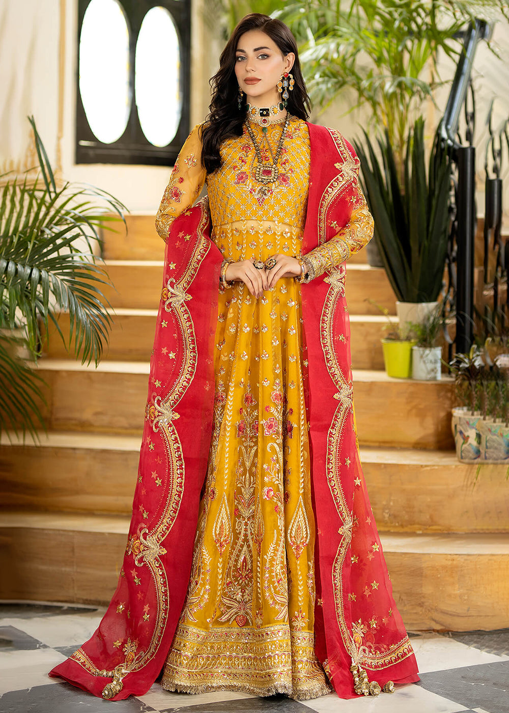 Buy Front Slit Yellow Anarkali - Wedding Wear Anarkali Suit