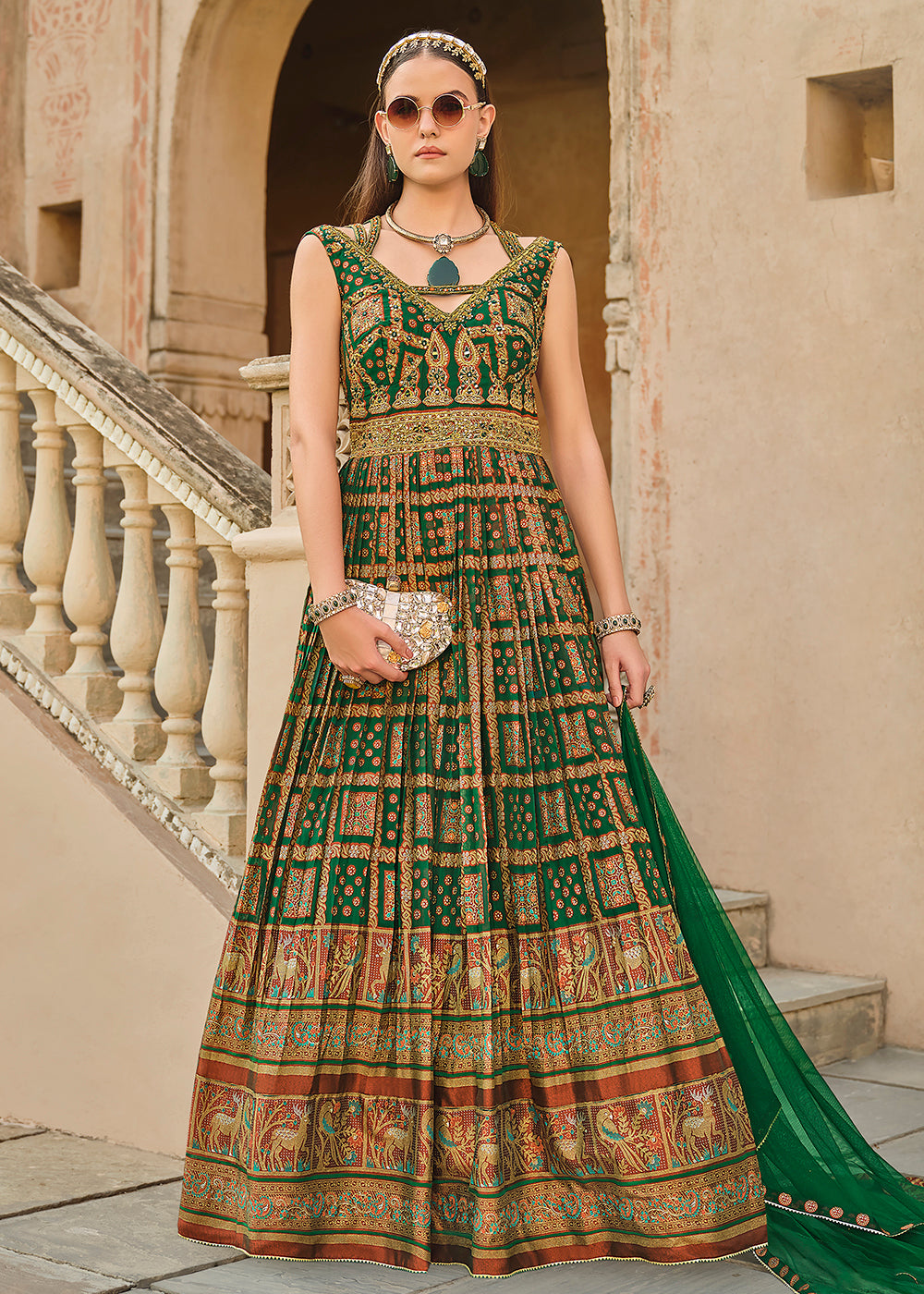 green emerald velvet dress Buy Traditional Gown USA