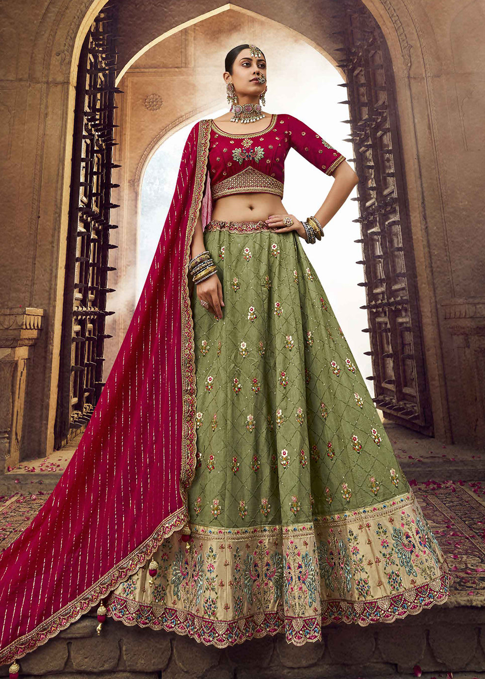 green emerald velvet dress Pink and Green Cotton Silk Dress green emerald velvet dress Pink and Green Cotton Silk Dress