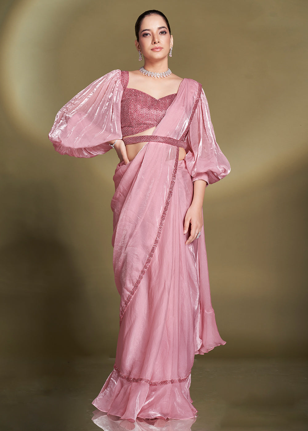 pink saree dress Plain Silk Two Tone and Reversible Soft Silk Saree in Hot Pink Colour