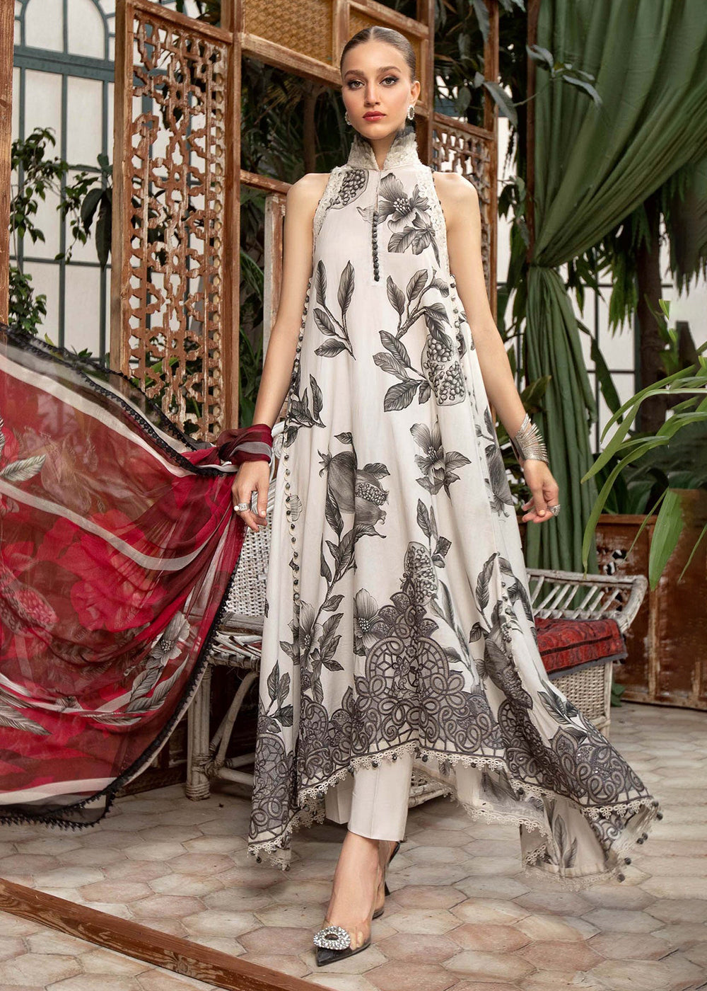 Printed Lawn Suit Maria B Eid Collection 2023 MPT-1803-A