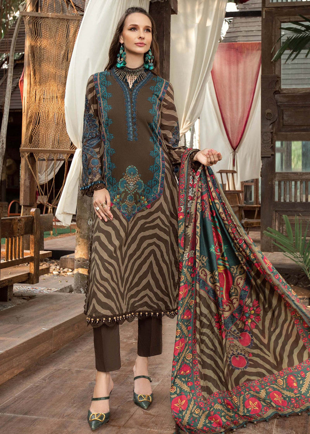 Printed Lawn Suit Maria B Eid Collection 2023 MPT-1804-B