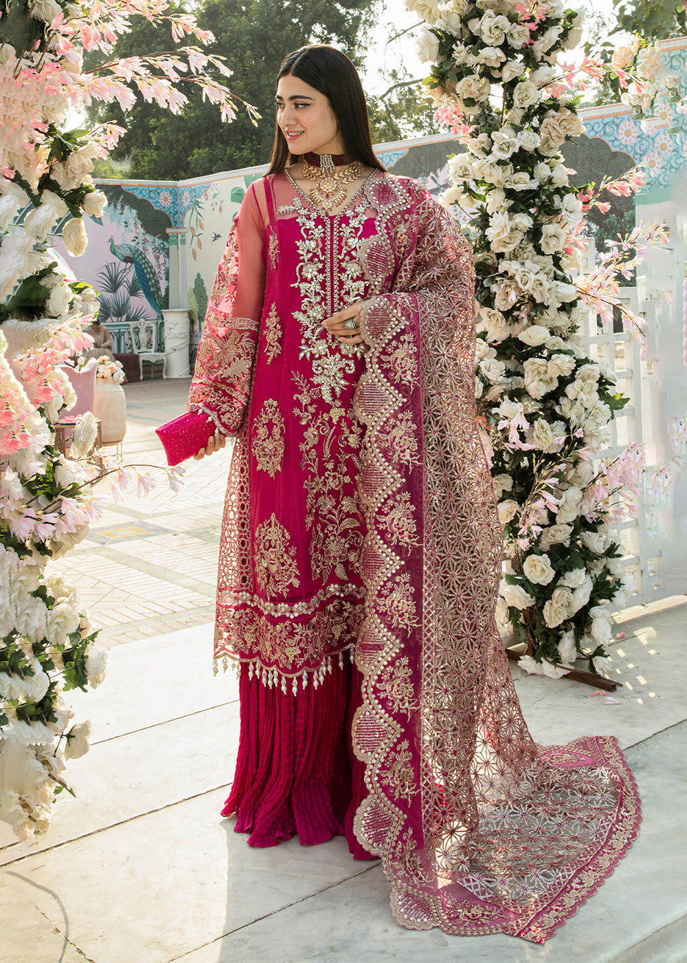 Pink Sharara Suit | Imrozia Serena Mehram Brides 23 | SB-11 - JUSTAJOO Empress Clothing Pink Sharara Suit | Imrozia Serena Mehram Brides 23 | SB-11 - JUSTAJOO Empress Clothing