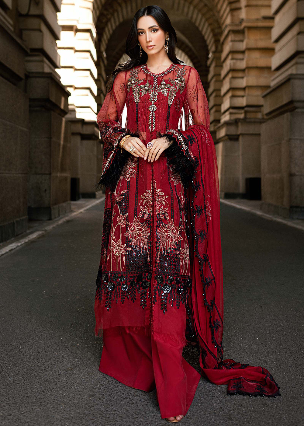 slim fit dress slacks Buy Soiree Luxury Formals '25 by Maria B | WF-09-06