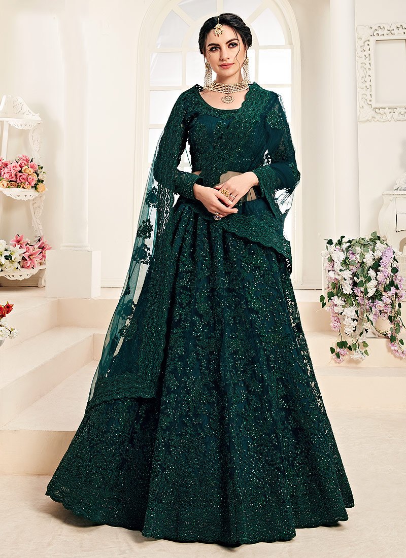 Wedding Peacock Green Dress Silk Embroidered Wedding Anarkali Suit In Peacock Green Colour Wedding Peacock Green Dress Silk Embroidered Wedding Anarkali Suit In Peacock Green Colour