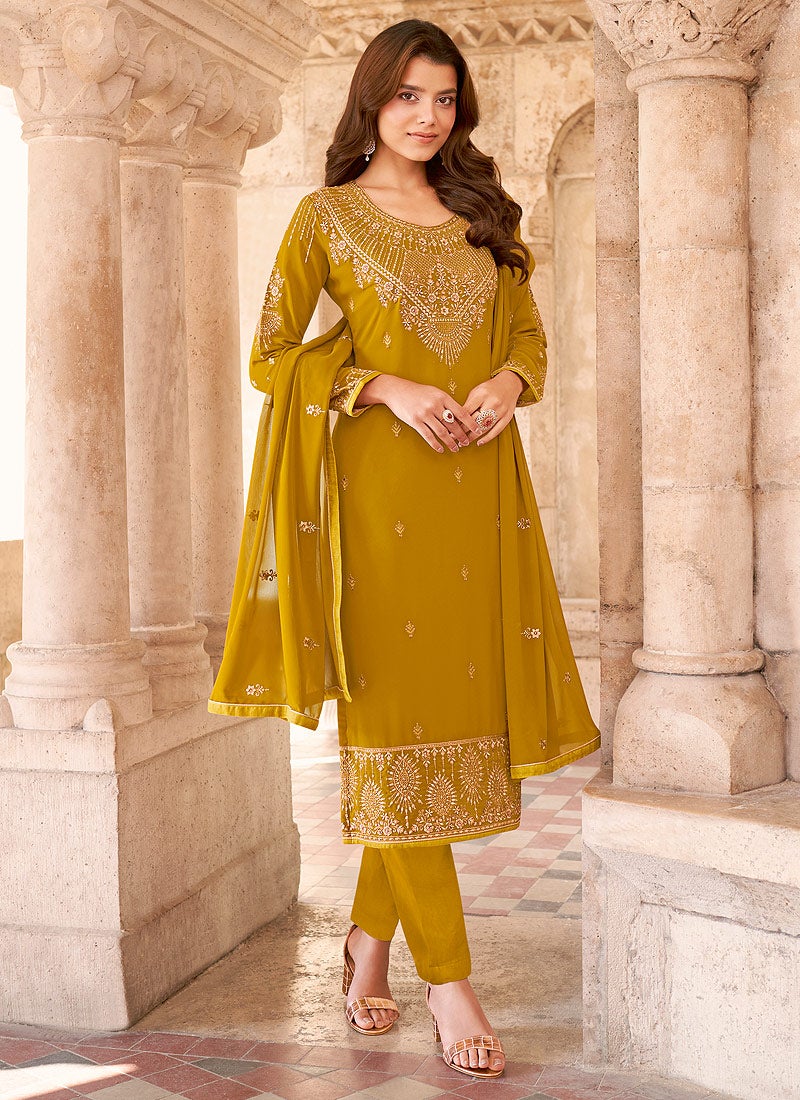 Yellow salwar sale suit design