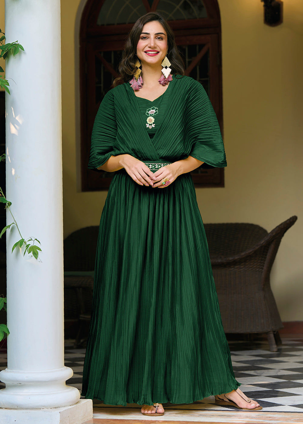 Buy Party Wear Crushed Gown