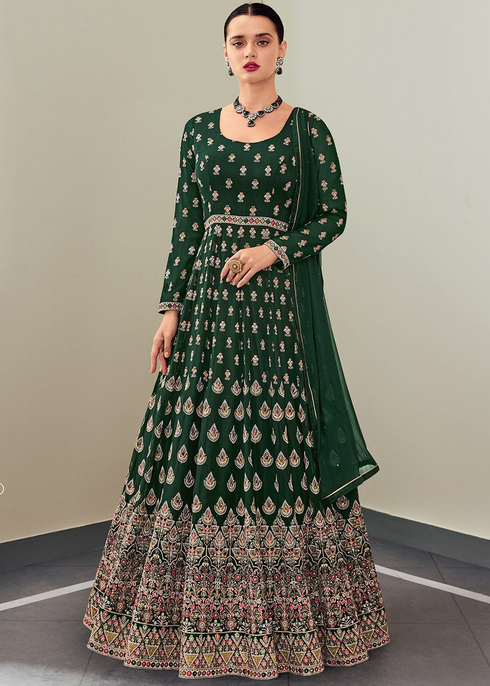 Buy Sacramento Green Multi Thread Anarkali