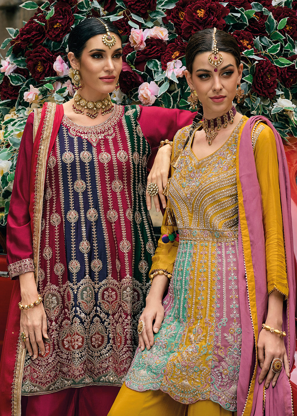 Buy Now Chinnon Multicolor Embroidered Punjabi Style Palazzo Suit Online in USA, UK, Canada, Germany, Australia & Worldwide at Empress Clothing.