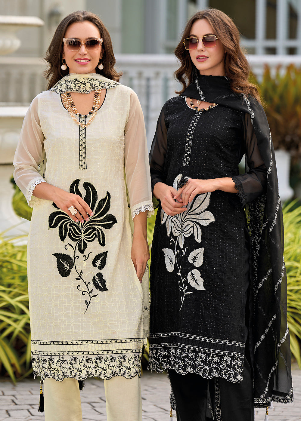 Buy Now Black Heavy Organza GPU Lace Work Pant Style Salwar Suit Online in USA, UK, Canada, Germany, Australia & Worldwide at Empress Clothing.