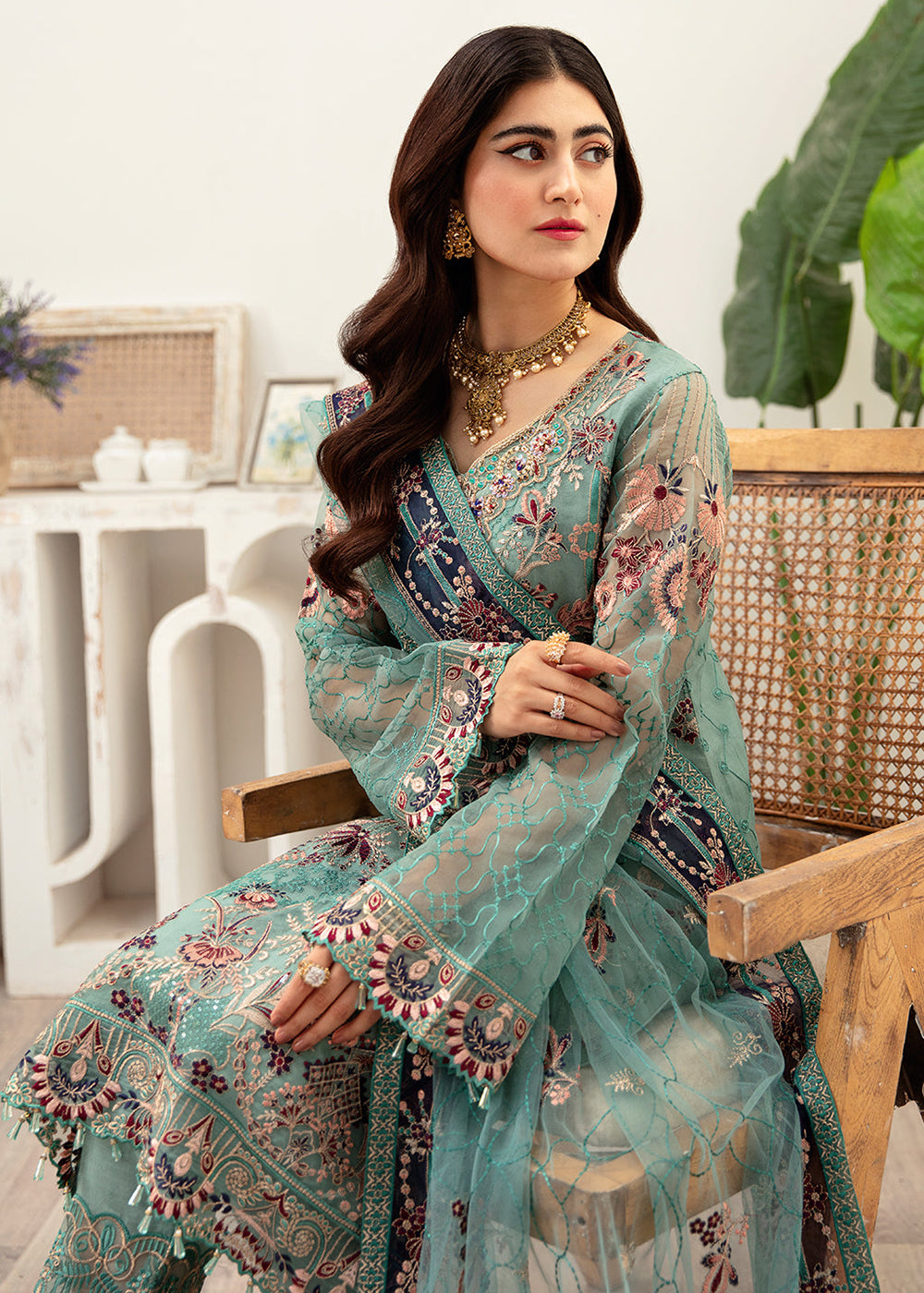 Buy Now Minhal Organza Collection Vol 10 by Ramsha | M-1001 Online in USA, UK, Canada & Worldwide at Empress Clothing. 