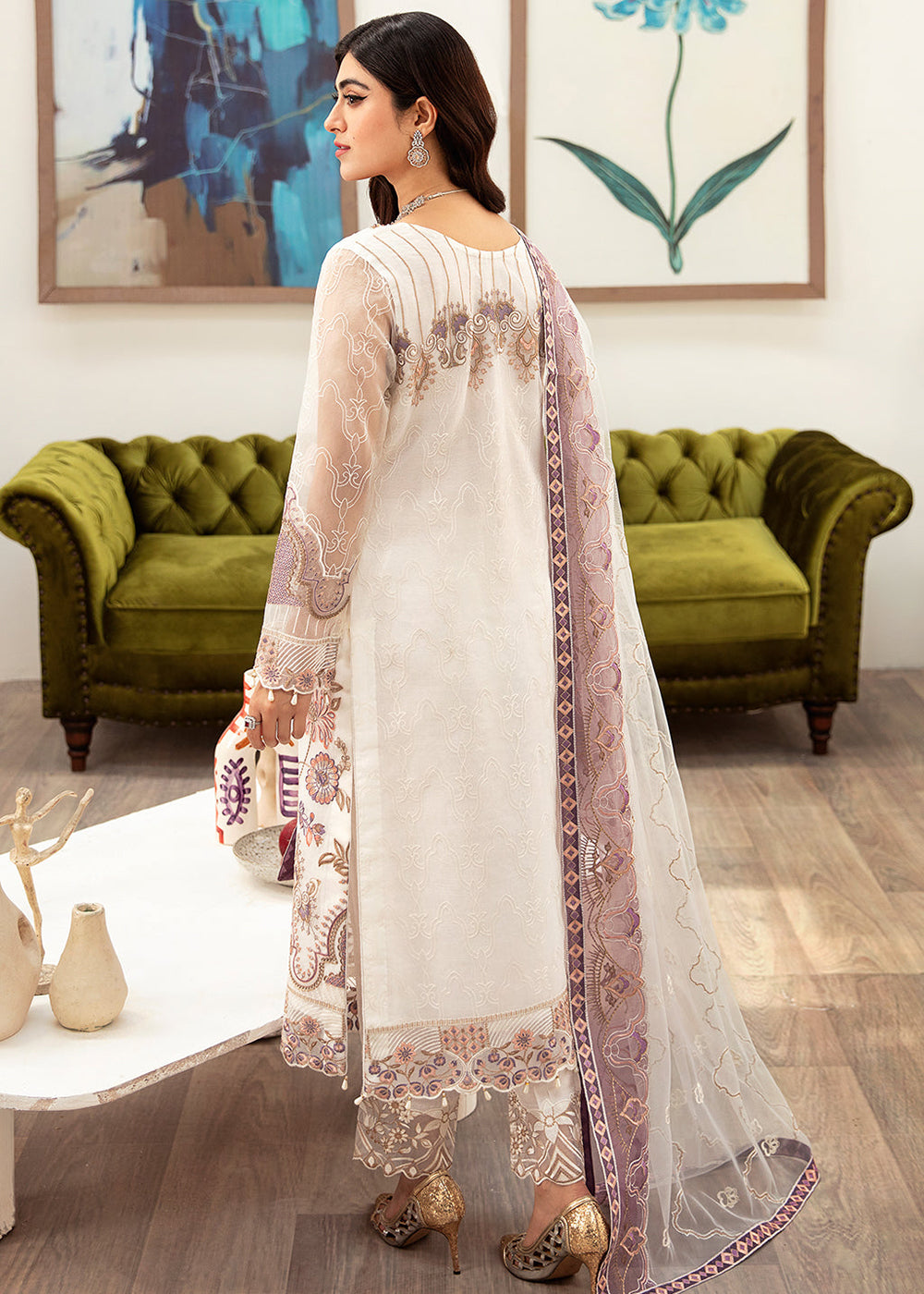 Buy Now Minhal Organza Collection Vol 10 by Ramsha | M-1002 Online in USA, UK, Canada & Worldwide at Empress Clothing. 