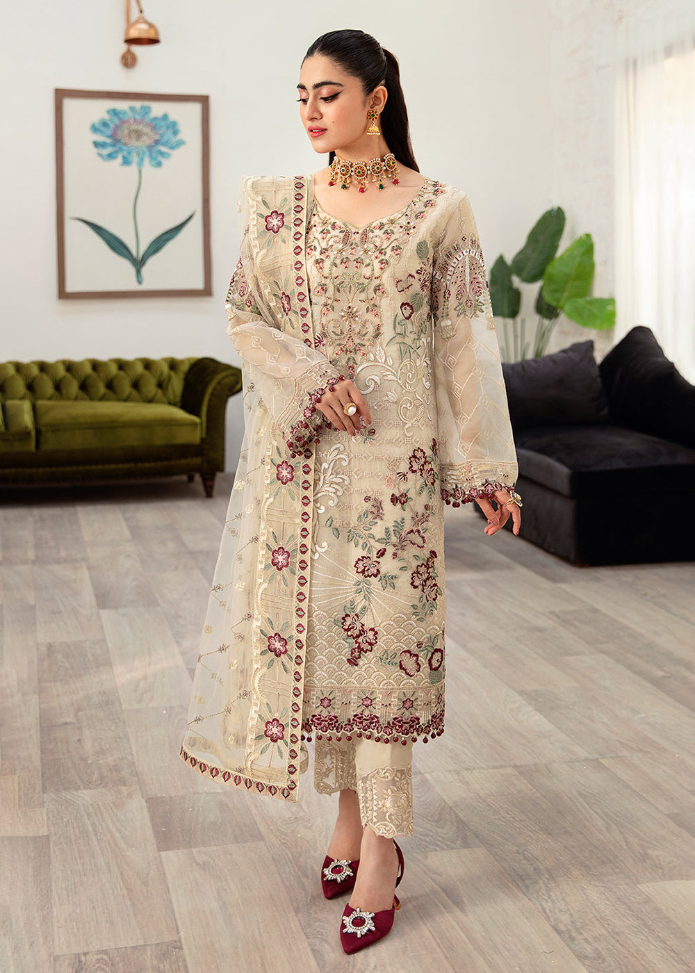 Buy Now Minhal Organza Collection Vol 10 by Ramsha | M-1004 Online in USA, UK, Canada & Worldwide at Empress Clothing.