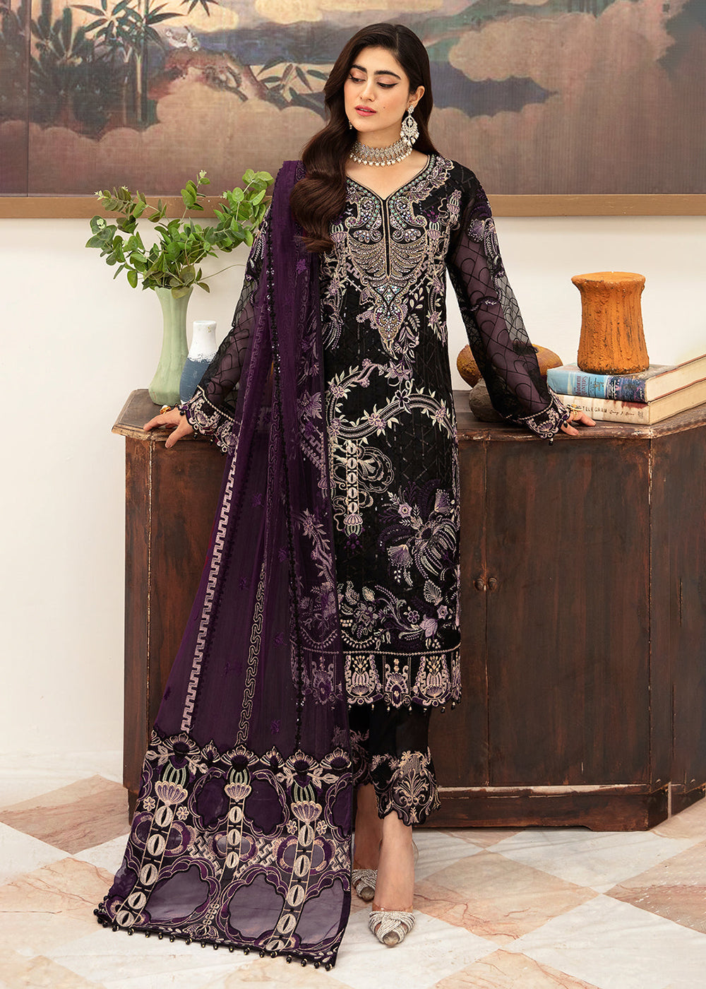 Buy Now Minhal Organza Collection Vol 10 by Ramsha | M-1006 Online in USA, UK, Canada & Worldwide at Empress Clothing. 