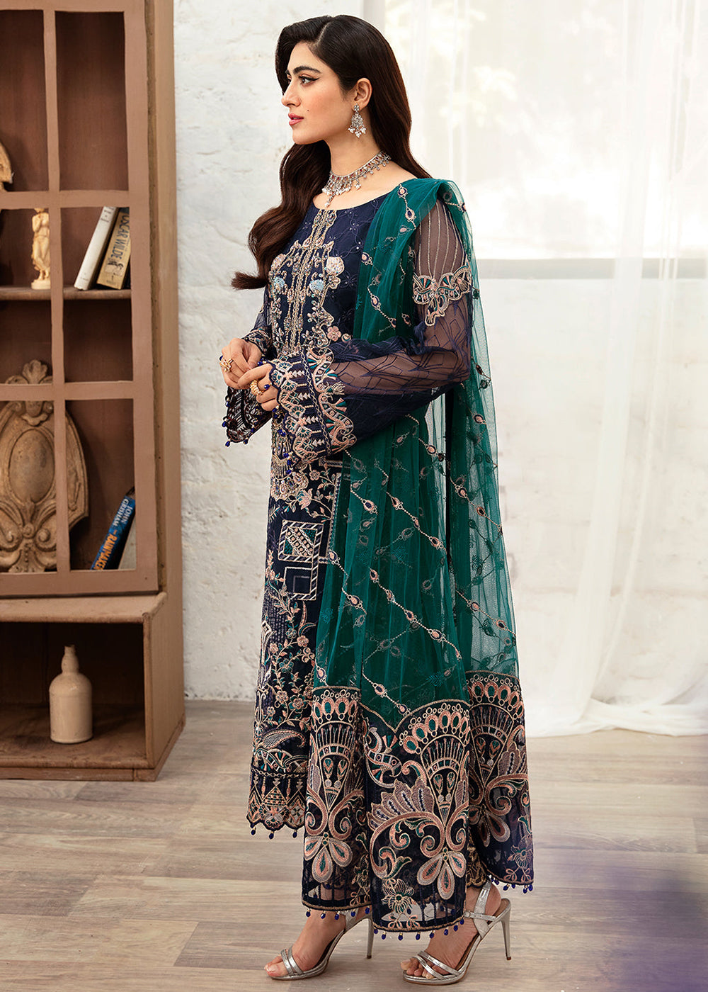 Buy Now Minhal Organza Collection Vol 10 by Ramsha | M-1009 Online in USA, UK, Canada & Worldwide at Empress Clothing.
