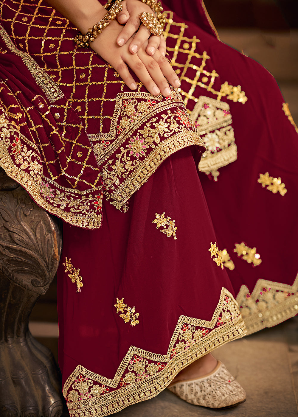 Red Full Suit With Same Colour Dupatta -1603 – Aman Sandhu Boutique