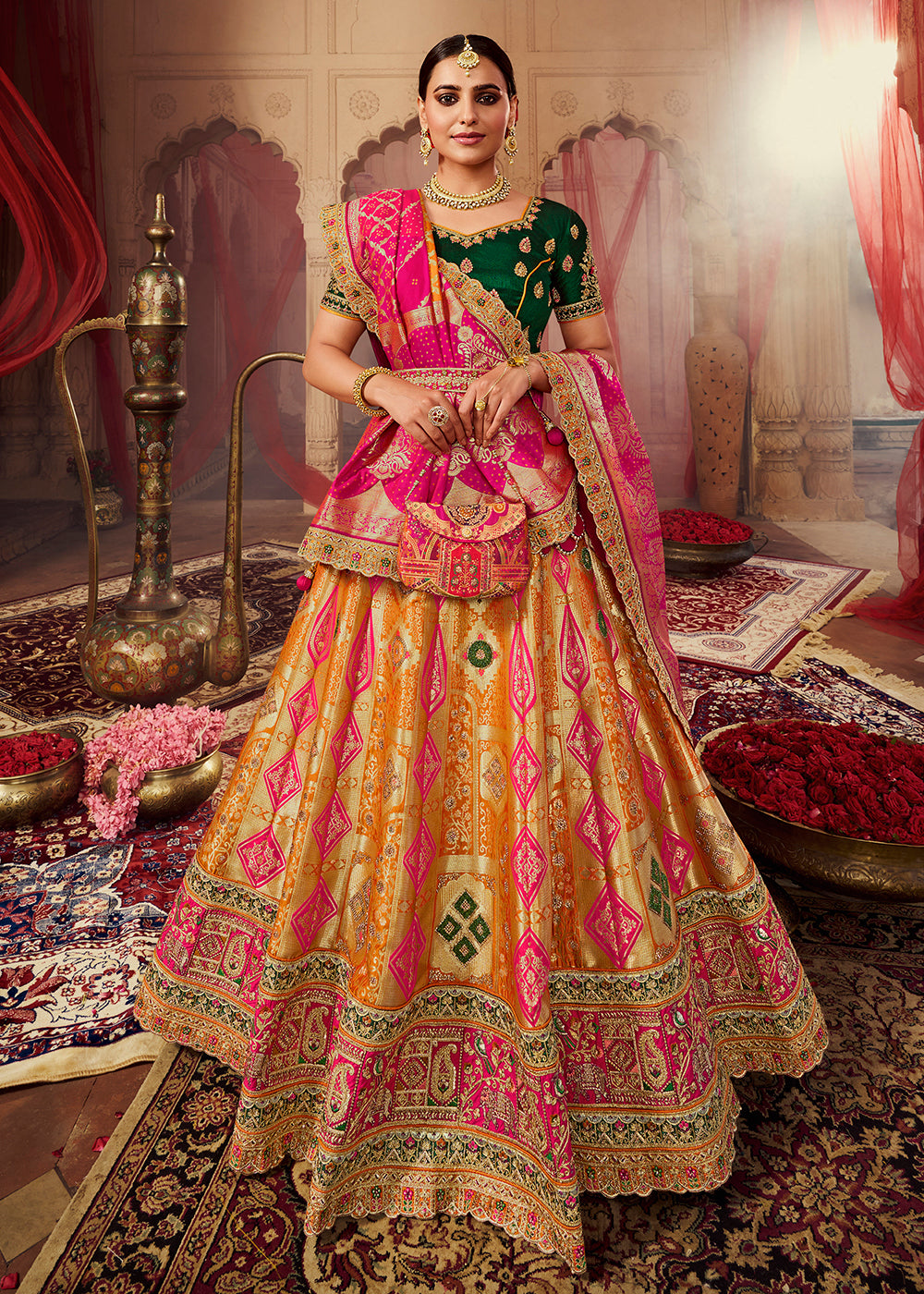 Buy Indian Designer Lehenga Choli in USA, UK, Canada & Worldwide – Tagged  Banarasi Silk– Page 2 – Empress Clothing