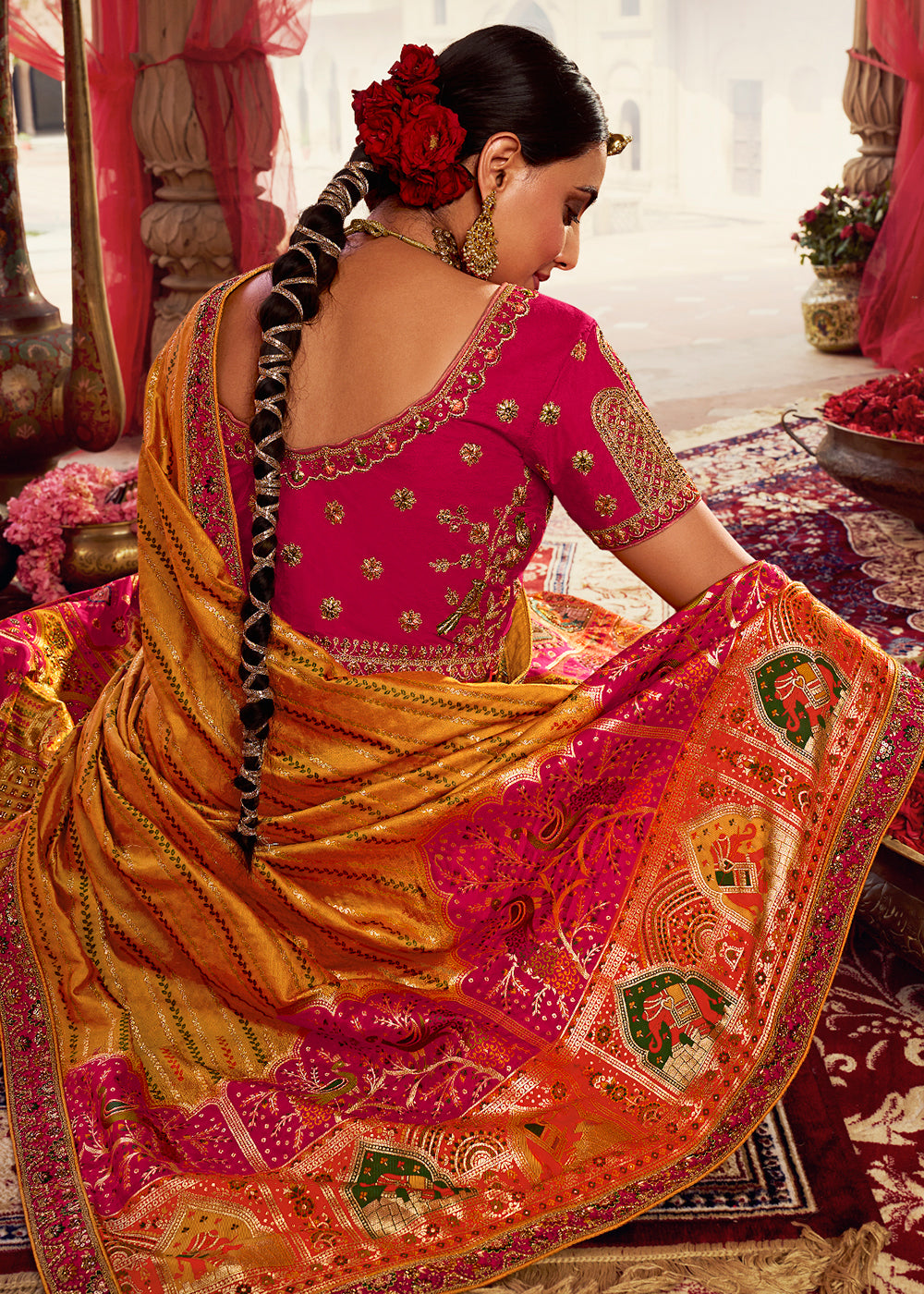 Buy Now Royal Multicolor Pink Embroidered Bridal Lehenga Choli Online in USA, UK, Canada & Worldwide at Empress Clothing.