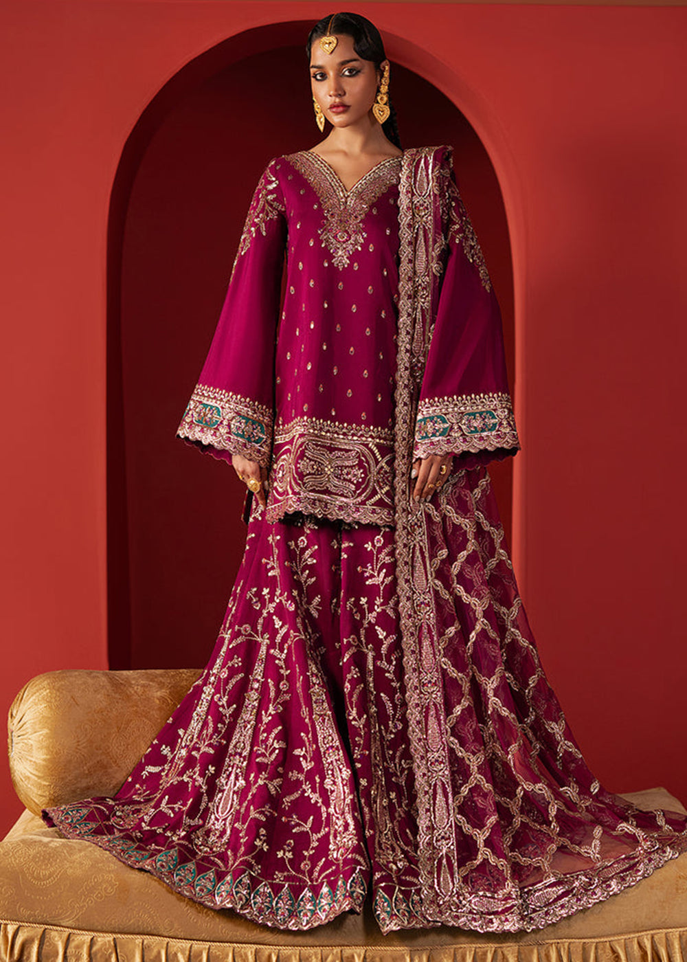 Buy Now Divani The Silk Wedding Edit '25 by Afrozeh | Shamal Online in USA, UK, Canada, France, Italy, Germany, Greece, Sweden, UAE & Worldwide at Empress.