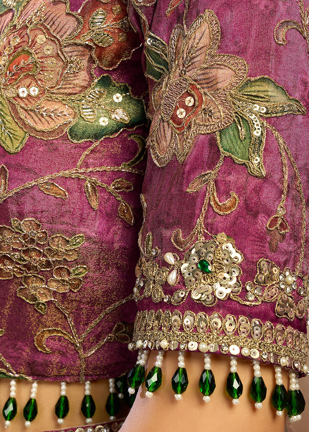Buy Now Designer Chiku Embroidered Wedding Style Saree Online in USA, UK, Canada, France, Germany, Denmark, Sweden, Italy, Netherlands &amp; Worldwide at Empress.