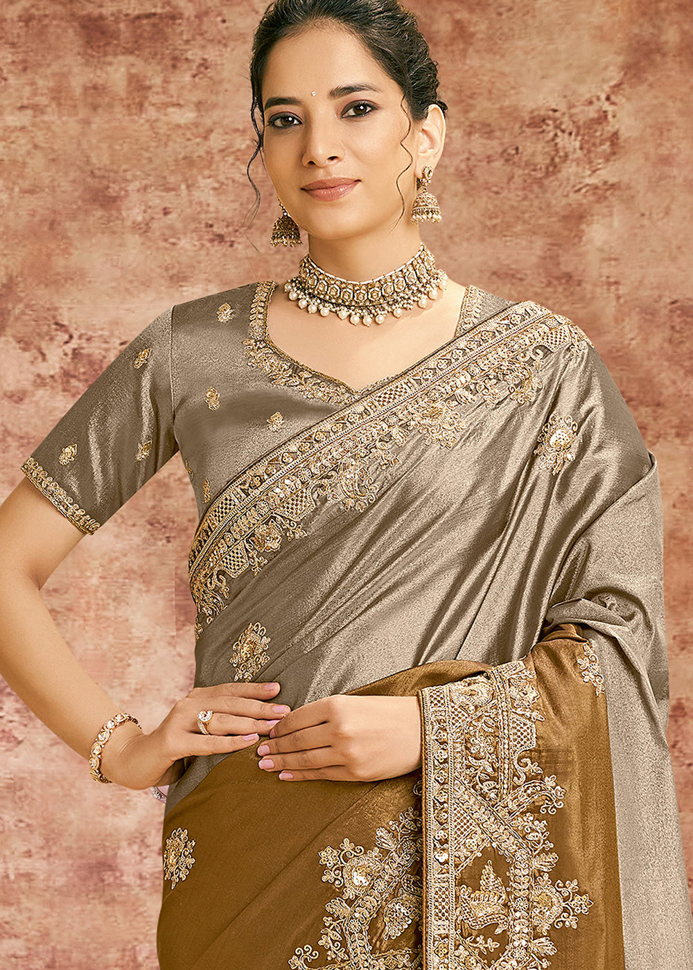 Buy Now Designer Yellow Embroidered Wedding Style Saree Online in USA, UK, Canada, France, Germany, Denmark, Sweden, Italy, Spain, UAE & Worldwide at Empress.