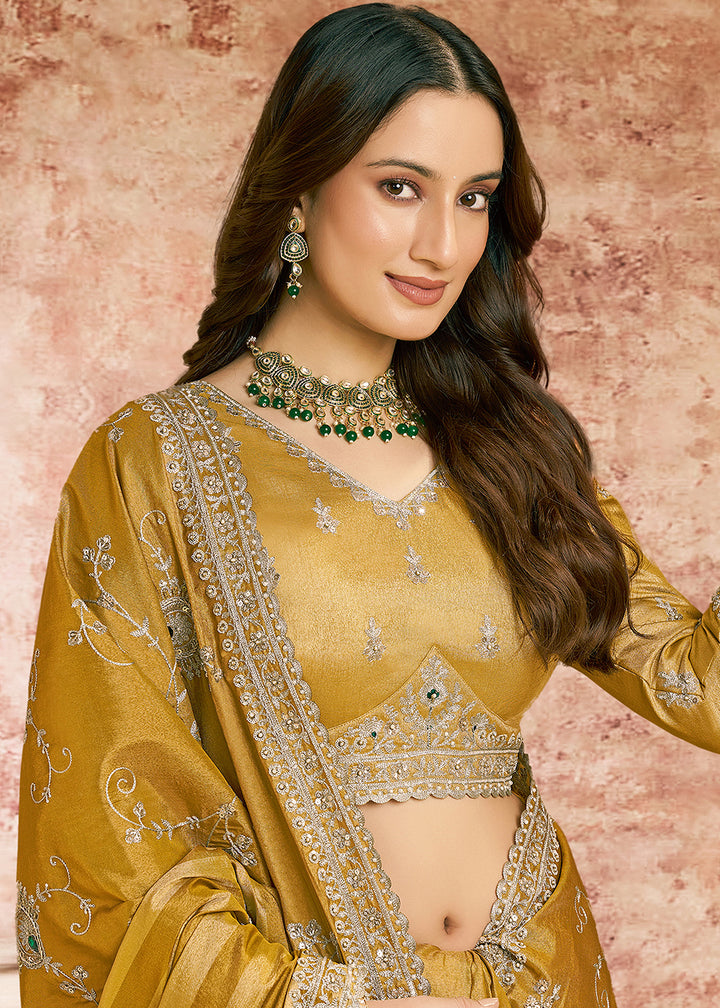 Buy Now Designer Green Embroidered Wedding Style Saree Online in USA, UK, Canada, France, Germany, Denmark, Sweden, Italy, Spain, UAE &amp; Worldwide at Empress.