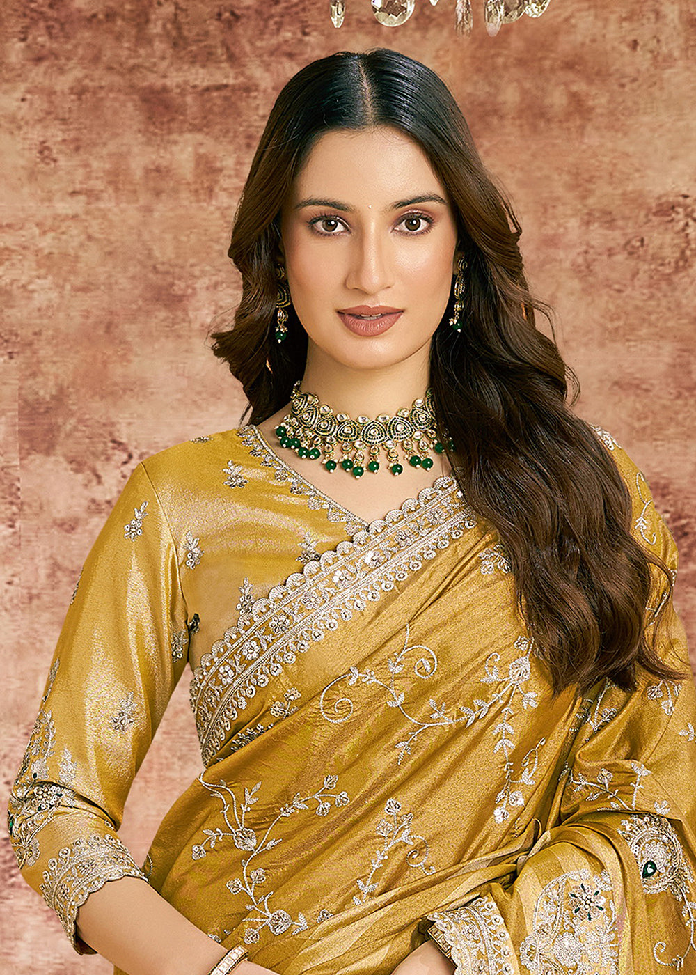 Buy Now Designer Green Embroidered Wedding Style Saree Online in USA, UK, Canada, France, Germany, Denmark, Sweden, Italy, Spain, UAE &amp; Worldwide at Empress.
