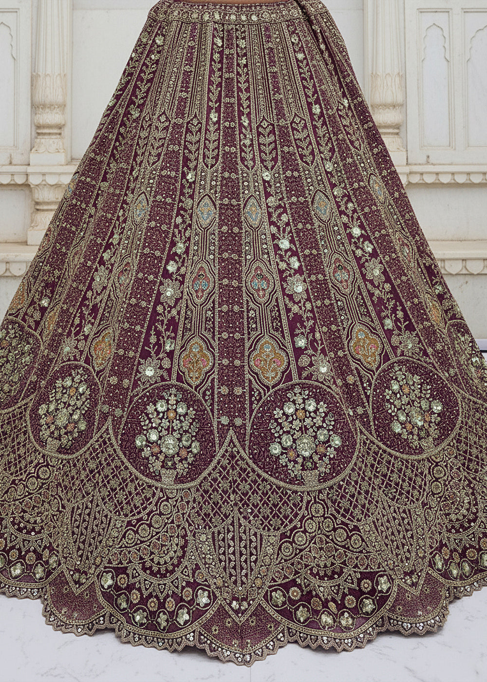 Buy Now Purple Organza Embroidered Designer Lehenga Online in US, UK, Canada, France, Germany, Sweden, Greece, Denmark, Spain, UAE & Worldwide at Empress.