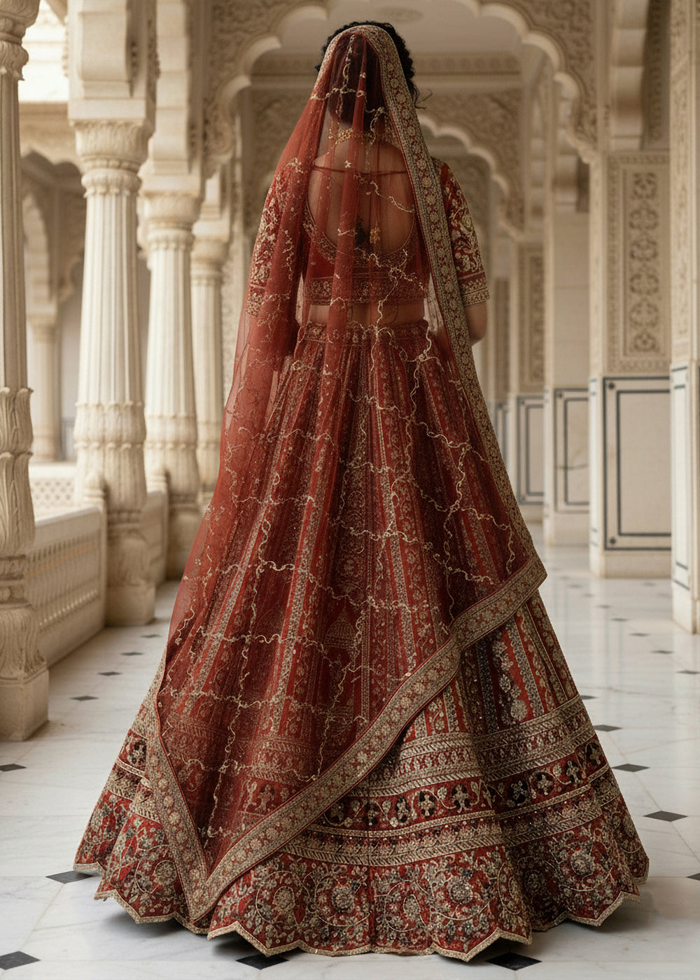 Buy Now Premium Silk Designer Orange Bridal Lehenga Online in US, UK, Canada, France, Germany, Sweden, Greece, Denmark, Spain, Africa & Worldwide at Empress.