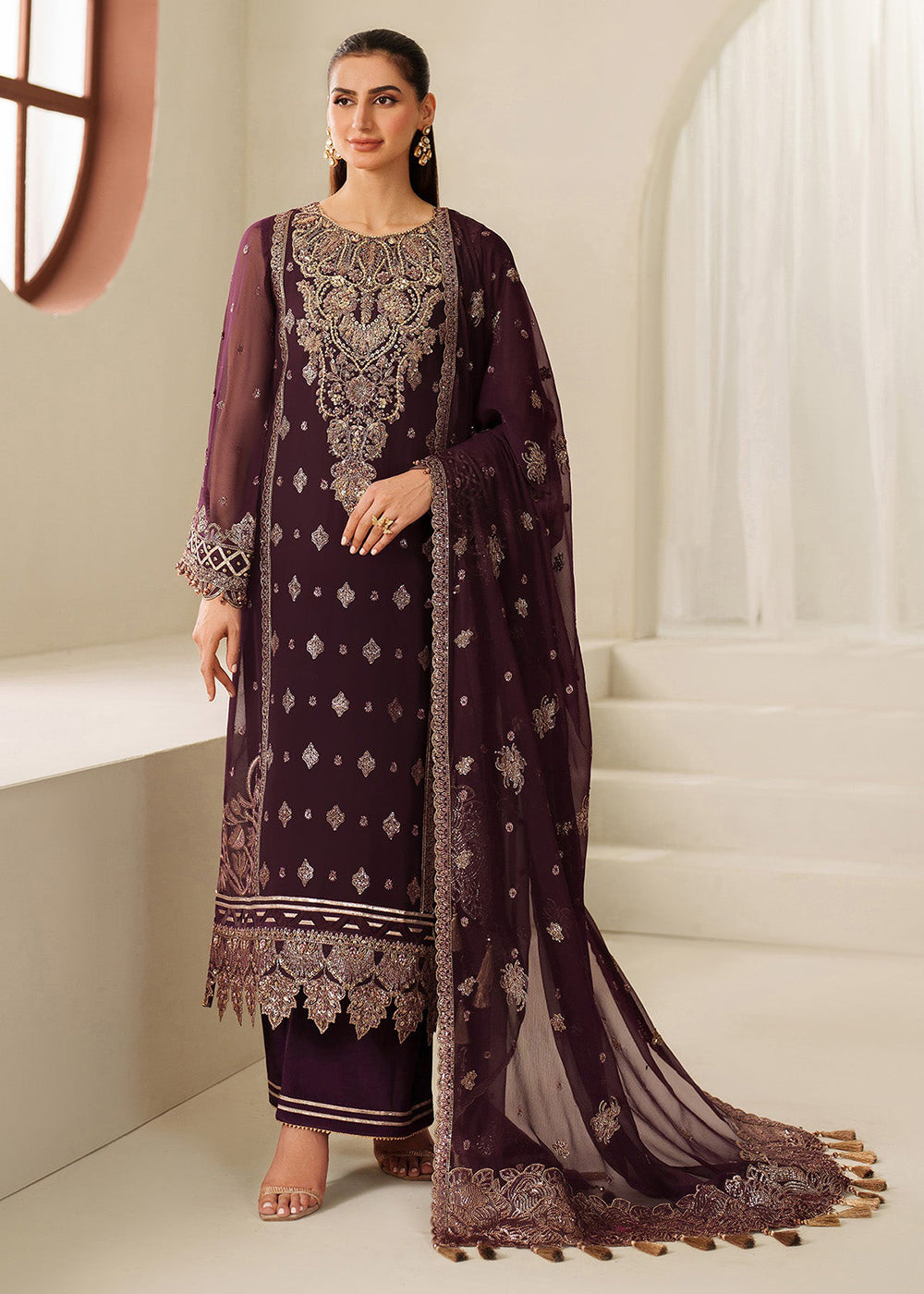 Buy Now Reena Handwork Luxury Chiffon '25 by Alizeh | AF-4053 Tehwar Online in USA, UK, Canada, France, Italy, Germany, Greece, Ireland & Worldwide at Empress.