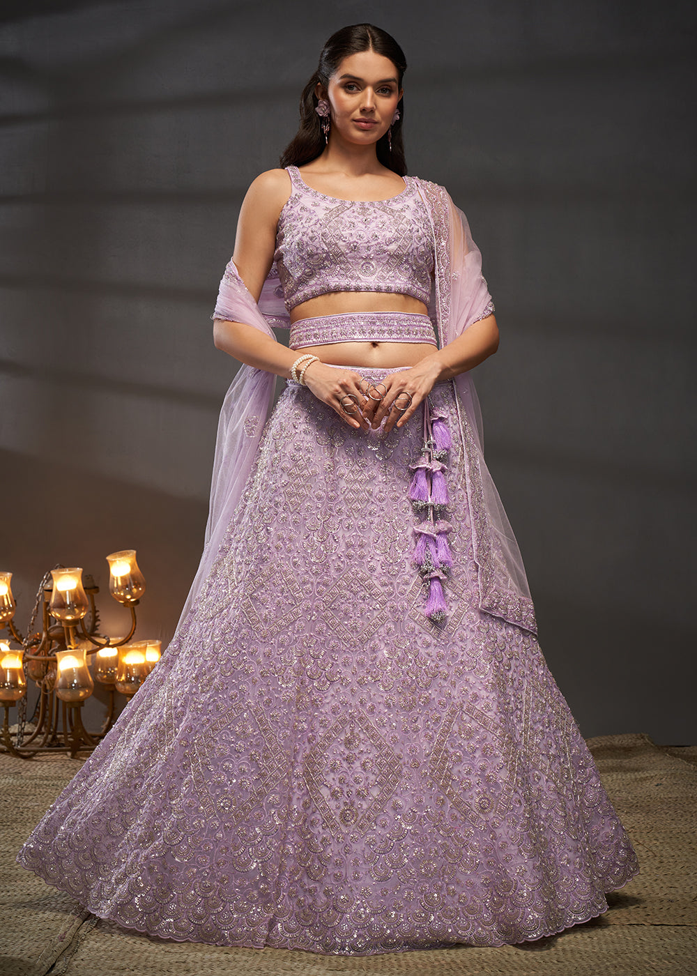 Buy Now Lavender Cut Dana & Zarkan Embroidered Bridal Lehenga Choli Online in USA, UK, Canada & Worldwide at Empress Clothing.