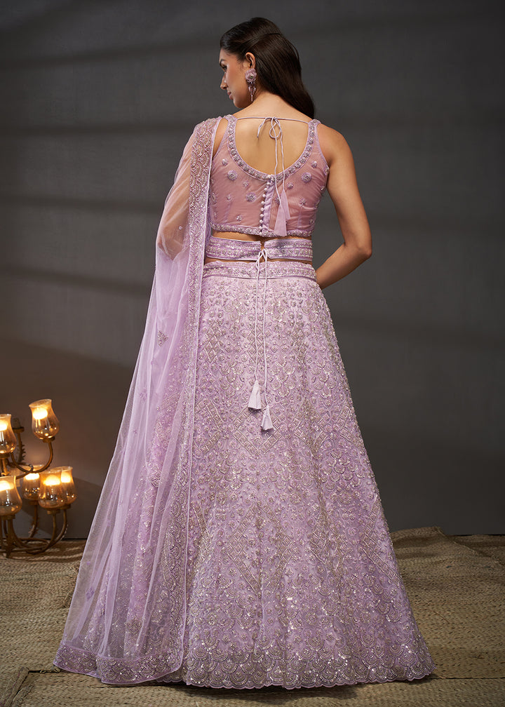 Buy Now Lavender Cut Dana & Zarkan Embroidered Bridal Lehenga Choli Online in USA, UK, Canada & Worldwide at Empress Clothing.