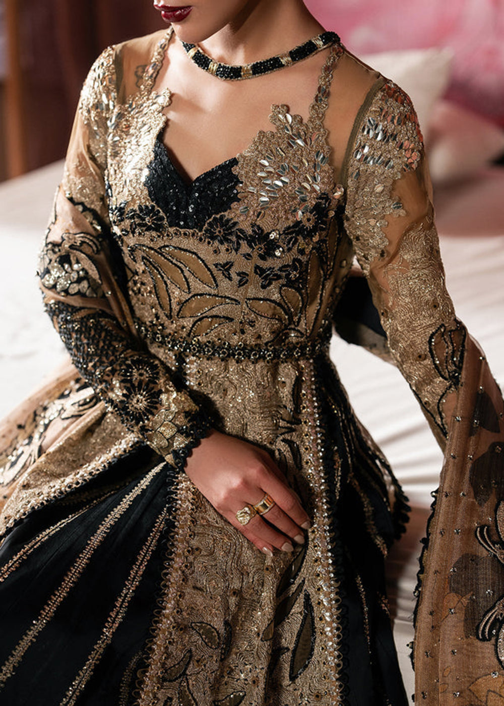 afrozeh black dress Meera