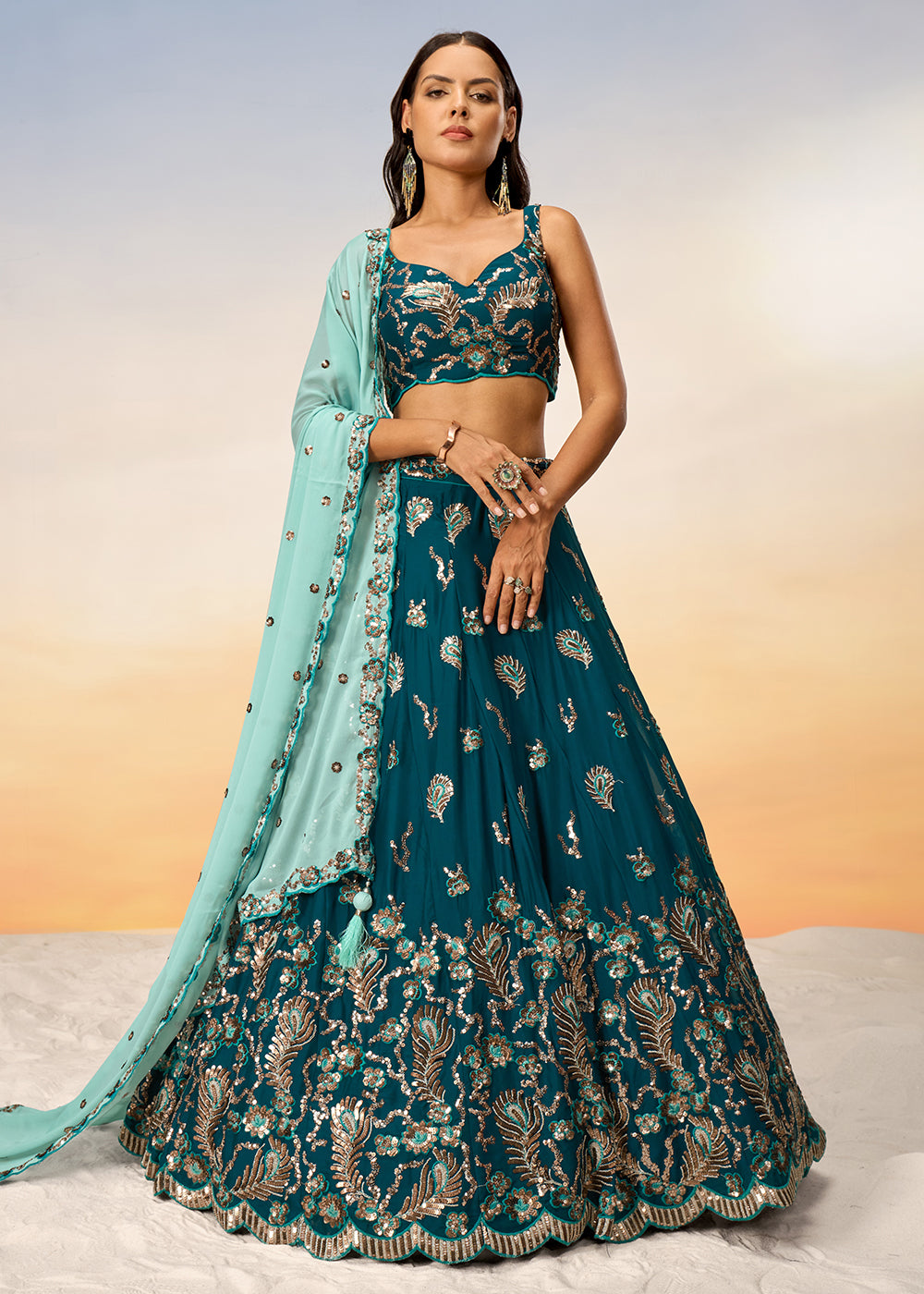 Indian Heavy lehenga choli for brides, wedding lehenga, newest multi Georgette Lehenga, Engagement chaniya choli, wedding bridesmaid ghagra choli