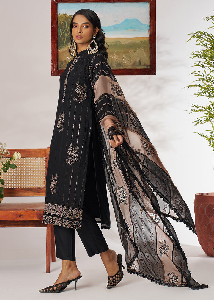 Buy Now Black Organza Embroidered Pant Style Salwar Suit Online in US, UK, Canada, Germany, Italy, France, Austria, Denmark, Australia & Worldwide at Empress.