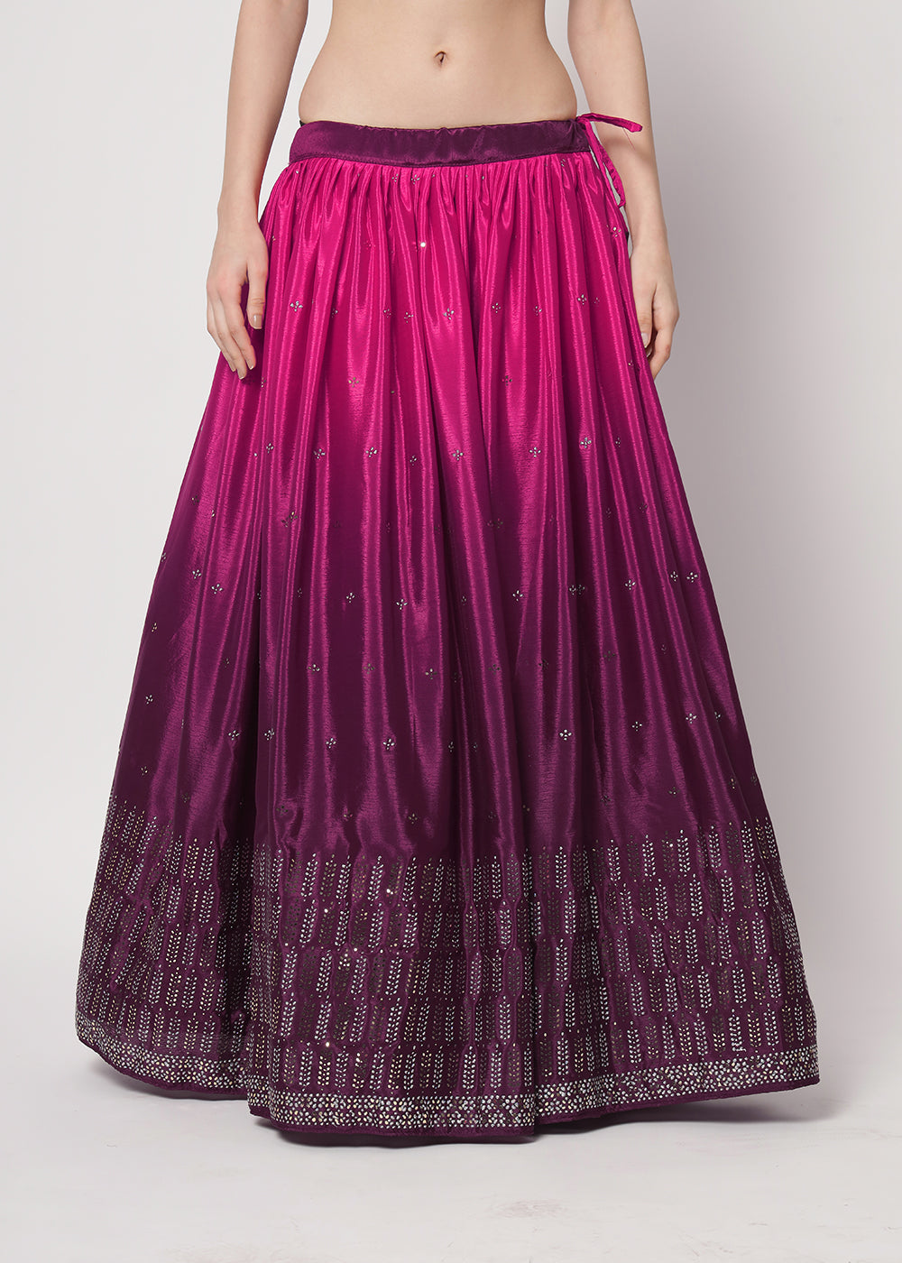 Buy Now Chinon Silk Purple Mukaish Work Wedding Party Lehenga Choli Online in USA, UK, Canada & Worldwide at Empress Clothing. 