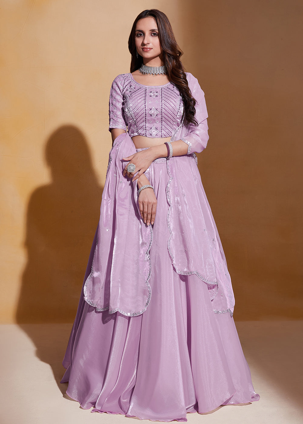 light purple indian dress Buy Indian Dress Net Light Purple Lehenga LLCV07947