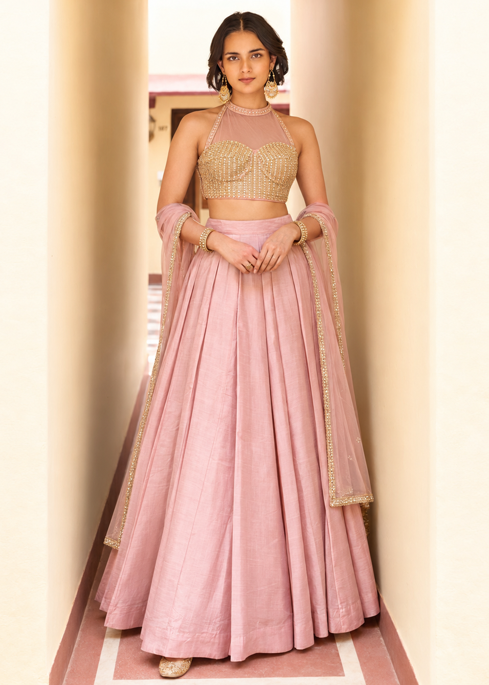 Buy Now Pink Designer Style Embroidered Party Lehenga Choli Online in US, UK, Canada, France, Italy, Germany, Sweden, Australia, UAE & Worldwide at Empress.